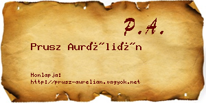 Prusz Aurélián névjegykártya